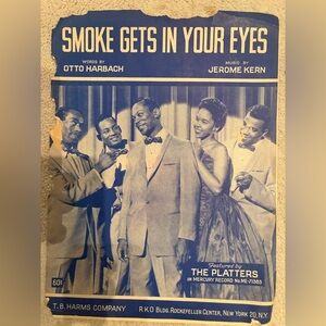 Antique Original Piano Note Smoke Gets In Your Eyes